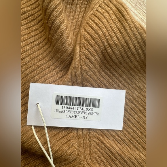 NWT Reformation Luisa Cropped Cashmere Turtleneck Sweater
Size XS
Color: Camel - Picture 4 of 8